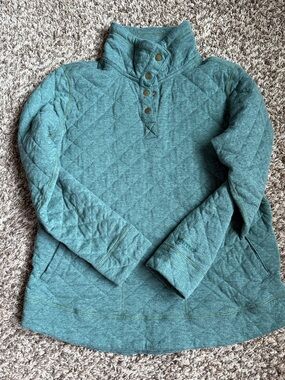 Marmot Quilted Teal Pullover Snap-Front Sweater